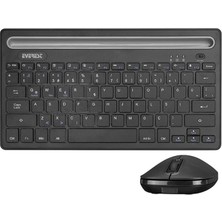 Pearl Shop KM-BT803 Bluetooth Klavye Ultra Ince Mac/win/android/ios Uyumlu Tablet Standlı Kablosuz Klavye+2.4ghz Mouse Siyah