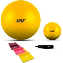 Pearl Shop 20+55 cm Pilates Topu + Pompası + 3 Lastik