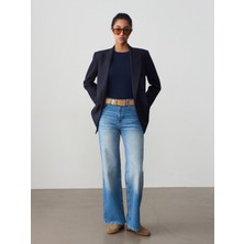 Dilvin 72301 Likralı Wide Leg Jean-Mavi