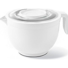 Pearl Shop Kabı & Mikser Kase Kapaklı Mikser Kase 3 Litre Çırpma Kabı Beyaz