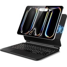 Pearl Shop Pro 13 Inç M4/m5 2024/2025 Uyumlu Türkçe Magic Klavyeli Aydınlatmalı Işıklı Manyetik Kılıfı