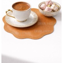 Diva Home ☕ Kokteyl Kahve Sunum Peçetesi – Suni Deri 14X14 cm