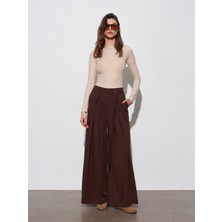 Dilvin 72665 Ince Kemerli Pantolon-Kahve