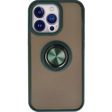Eco Port Apple Iphone 15 Pro Kılıf Montreal Yüzüklü Silikon Kapak - Yeşil
