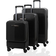 Mçs Baggaj Unısex Ultra Lüx ve Sert Darbelere Dayanıklı 360 C° Döner 4 Çiftli Teker Polikarbon Valiz 3'lü Set