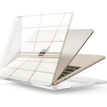 Pearl Shop MacBook Air M4 13.6 Inç ile Uyumlu M4 (A3240) M3 (A3113) M2 (A2681) Polikarbonat Sert Koruyucu Çizilme ve Darbe Önleyici Kılıf (Super Şeffaf, 13.6 Inç 2022-2023-2024-2025)