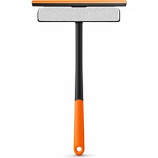 Pearl Shop 360 Derece Oynar Başlıklı Silikon Çekçek, Cam Silme Aparatı: Etkili Temizlik Için Esnek Tasarım (Turuncu Süngerli)