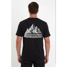 Asmedo Erkek T-Shirt Nihilist Penguen Baskılı Bisiklet Yaka Kısa Kol Yazlık Tişört - Siyah