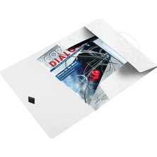 Pearl Shop Active Wow Ince Lastikli Dosya, Metalik Beyaz