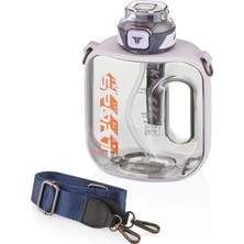 Pearl Shop 1600ML Pipetli/pipetsiz Kullanıma Uygun Taşıma Askılı Sızdırmaz Tritan Sport Matara (Mor)