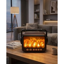 TeknoKapsül Şömine Efektli Bluetooth Hoparlör Fm Radyo USB Tf Kart Müzik Çalar