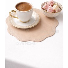Diva Home ☕ Kokteyl Kahve Sunum Peçetesi – Suni Deri 14X14 cm