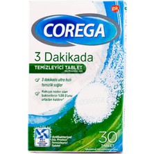 3 Adet Corega Diş Protez Temizleyici 30'lu Tablet