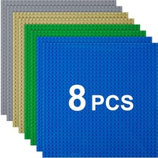 Pearl Shop 32 x 32 Klasik Taban Plakaları - 8 Parça Tuğla Uyumlu Inşaat Oyunları Çocuklar Için Yaratıcı Yapı Oyunları (25,5 x 25,5 Cm)