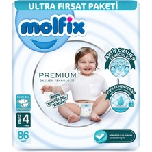 4 Adet Molfix Premium Ultra Fırsat Maxi 86'lı