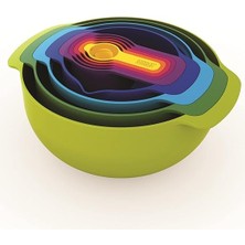 Pearl Shop Joseph, Kitchenaid Joseph Joseph 40031 Nest 9 Plus Karıştırma Kaseleri, 32.5X26X15CM, Çok Renkli