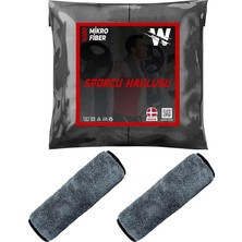 Pearl Shop Sporcu Fitness Antreman Havlusu 30X100 Cm, Ultra Hafif ve Hızlı Kuruyan Mikrofiber Spor Havlu, Gym Boks Pilates Tenis Havlusu (2 Adet 30X100, Gri)