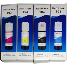 Pearl Shop Epson ile Uyumlu Ecotank L3266 Mürekkep Muadil Set 4 Renk Takım