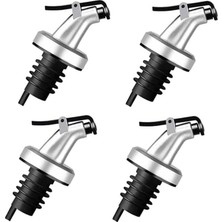 Pearl Shop Home 4 Adet Yağdanlık Tıpası Damlatmaz Şişe Ucu Dökme Ağızlığı Yağlık Sirkelik Sızdırmaz Kapaklı Tapa (Gümüş)