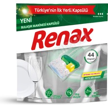 Renax Çok Renkli Bulaşık Makinesi Kapsülü 44'lü Alkolsüz Limon Kokusuyla Hipoalerjenik