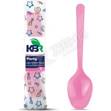 4 Adet Kbr Party Plastik Kaşık Pembe 8'li