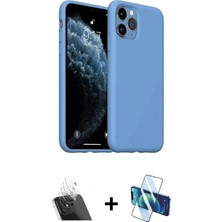 İlk El Grup Ieg™ iPhone 11 Pro Max Kılıf Ahenk Serisi - Siyah 3D Antistatik Cam Ekran Koruyucu + Şeffaf Kamera Lens Koruma Cam