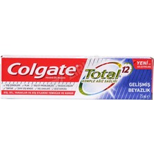 Colgate Total Gelişmiş Beyazlık Diş Macunu 75 ml Tatlandırıcısız Beyazlatma Özellikli
