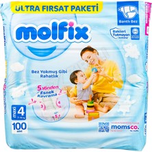 3 Adet Molfix Ultra Fırsat Maxi Bebek Bezi 100LÜ