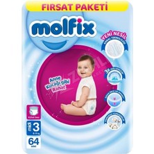 3 Adet Molfix Pants Fırsat Paket Midi 64'lü