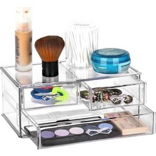 Pearl Shop Makyaj Malzemesi Organizer Büyük Kristal Makyaj Masası Organizatörü Kozmetik Düzenleme Kutusu Güzellik Malzemesi Düzenleyici (Çekmeceli Model)