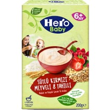 5 Adet Hero Baby Sütlü Kırmızılı Meyveli 8 Tahıllı Ek Besin 200 gr
