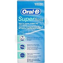 Oral-B Diş İpi 50 M Super Floss Beyazlatma ve Temizleme Özelliği ile Ağız Bakımı