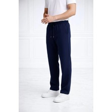 Asmedo Erkek Düz Paça Beli Lastikli  Eşofman Altı Pantolon  - Lacivert