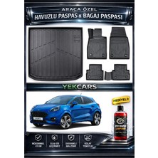 Yek Cars Ford Puma 2022 Model 3D Kokusuz Havuzlu Paspas Takımı  ve 3D Üst Bagaj Havuzu