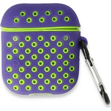 Eco Port Apple Airpods 3 (3.nesil) Spor Delikli Kılıf - Lila-Yeşil