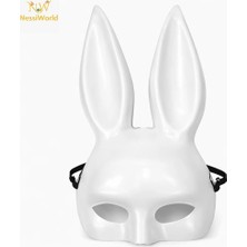 Najmaddin Mey Ithalat® Uzun Kulaklı Beyaz Lüks Tavşan Maskesi