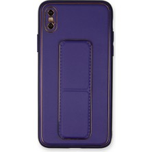 Eco Port Apple Iphone Xs Max Kılıf Coco Deri Standlı Kapak - Mor