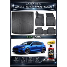 Yek Cars Ford Focus 4-5 Hatchback 2025 Model 3D Kokusuz Havuzlu Paspas Takımı  ve 3D Bagaj Havuzu