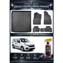 Yek Cars Fiat Fiorino 2011 Model 3D Kokusuz Havuzlu Paspas Takımı  ve 3D Halı Zeminli Bagaj Havuzu