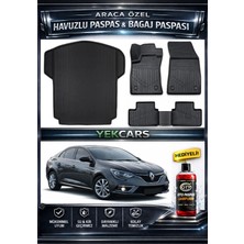 Yek Cars Renault Megane 4 2019 Model 3D Kokusuz Havuzlu Paspas Takımı  ve 3D Çift Cepli Bagaj Havuzu