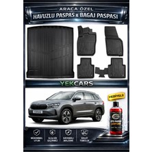 Yek Cars Skoda Kodiaq 2025 Model 3D Kokusuz Havuzlu Paspas Takımı  ve 3D Alt Bagaj Havuzu