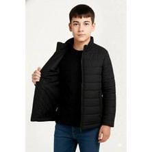 Asmedo Şişme Mont Hafif ve Sıcak Tutucu Kışlık Fermuarlı Su Itici Rahat Günlük Mont Kapüşonuz M