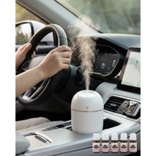 Senka Mini Hava Nemlendirici 5 Esans Hediyeli LED Işıklı Sessiz Çalışan Aromaterapi Difüzörü