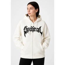 Asmedo Oversize Kapüşonlu Sweatshirt- Beyaz