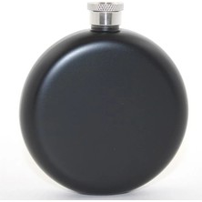 Özssay Paslanmaz Çelik Yuvarlak 5 Oz Tekli Matara Siyah Renk