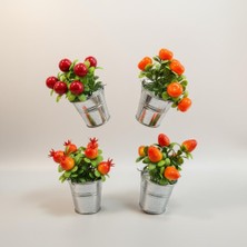 Vitrin Accessories Kova Tasarımlı Meyve Magnet Seti Mutfak, Buzdolabı, Ofis ve Hediye Için Dekoratif Ürün 4 Adet