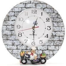 Özssay Aşçı Tasarımlı Polyester Duvar Saati Model 1