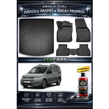 Yek Cars Volkswagen Caddy 2021 Model 3D Kokusuz Havuzlu Paspas Takımı  ve 3D Bagaj Havuzu