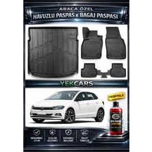 Yek Cars Volkswagen Polo 2025 Model 3D Kokusuz Havuzlu Paspas Takımı  ve 3D Üst Bagaj Havuzu