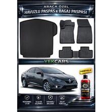 Yek Cars Renault Megane 4 2025 Model 3D Kokusuz Havuzlu Paspas Takımı  ve 3D Sol Cepli Bagaj Havuzu